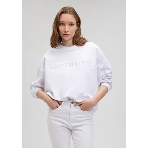 Next Chapter Nakışlı Beyaz Sweatshirt1S10121-620