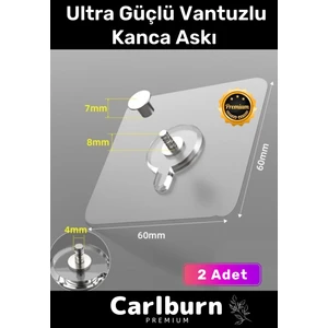 Özel Üretim Güçlü Yapışkan Kanca Iz Bırakmaz Paslanmaz Çelik Ultra Güçlü Vantuzlu Askı 2 Adet