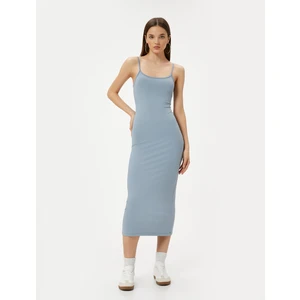 Maksi Ince Askılı Kalem Elbise Slim Fit