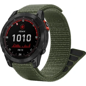 Garmin Fenix 7x Kordon Ultrafit Hasırlı Woven Koyu Yeşil