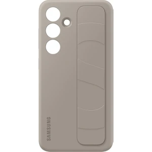 Galaxy S24 Kordonlu & Standlı Silikon Kılıf - Boz Kahverengi