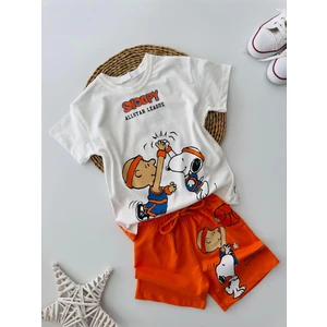 Miniğimin Cicileri Snpy Allstar Karakter Baskılı Erkek Çocuk şortlu takım - Turuncu