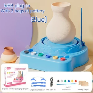 Huiding Up Çocuk Çömlek Makinesi Oyuncak Seti Diy Boyalı Çizim Çömlek Makinesi (Yurt Dışından)