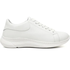 Gön Hakiki Deri Yuvarlak Burun Dolgu Taban Bağcıklı  Kadın Sneaker 42450