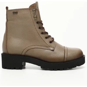 Kadın Vizon Fermuarlı Kauçuk Taban Hakiki Deri Postal Bot