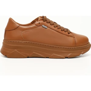 Kadın  Bağcıklı Dolgu Taban Hakiki Deri Sneaker