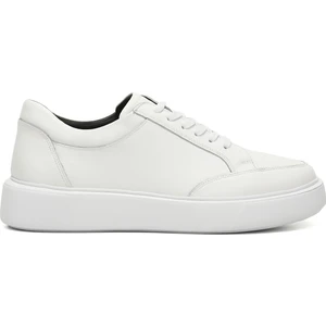 Erkek Beyaz Bağcıklı Hakiki Deri Comfort Sneaker