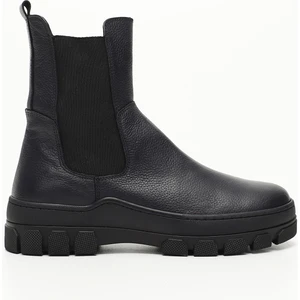 Kadın Lacivert  Kauçuk Taban Hakiki Deri Chelsea Bot