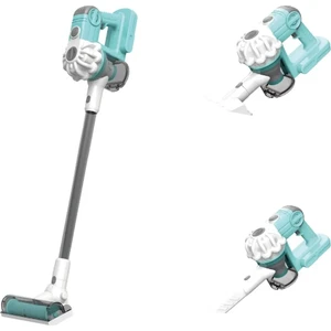 MonsterÇocuk - Çekme Özellikli Pilli Sesli Oyuncak Süpürge 75CM Dikey Elektrik Süpürgesi Dyson Model (3 In1 ) Mavi