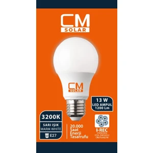 13W LED Ampul E27 Duy 3200K Sarı Işık