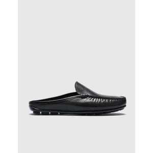 Hakiki Deri Siyah Lazer İşlemeli Erkek Günlük Terlik