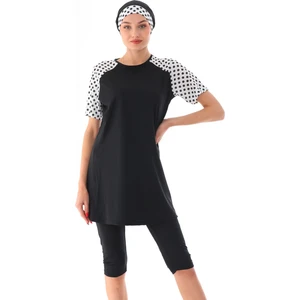 Giyim Tesettür Mayo Yarı Kapalı Puantiyeli  Deniz Mayo