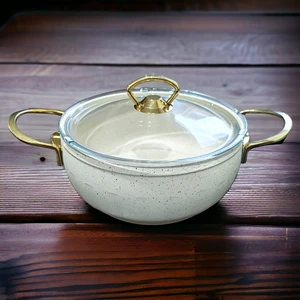 Evita Bio Granit Gold Kulplu Derin Tencere 20 cm