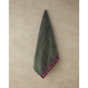 English Home Cozy Plaid Pamuklu Ekose Detaylı Yüz Havlusu Yeşil