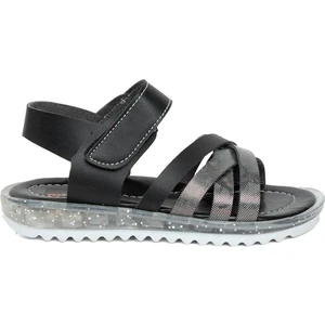 Şa F K 011 Filet Kız Çocuk Düz Sandalet Siyah