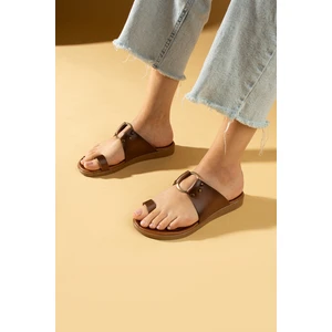 Pembe Potin Parmak Arası Halkalı Comfort Taban Kadın Terlik 51-706-24