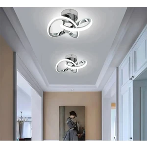 Fico Home Modern Plafonyer Salon Mutfak Oturma Odası LED Avize Boomerang LED Avize Krom Ledli Avize
