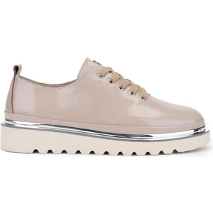 Tamer Tanca Kadın Deri Hasır Vizon Rugan Casual Ayakkabı 775 71029 Bn Ayk Y24 Vızon Krsk Rgn