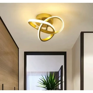 Fico Home Modern Plafonyer Salon Mutfak Oturma Odası Avize Boomerang LED Avize Eskitme Gold Gün Işığı 4000K