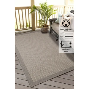 Konfor Sisalux 3091 Bej Jüt Tabanlı Modern Dokuma Kilim Sisal Hasır Halı80x150