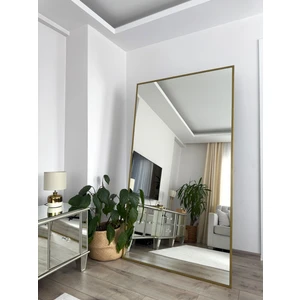 Effe Yapı Dekor Gold Metal Çerçeveli Dikdörtgen AYAKLI180X100 cm Boy Aynası