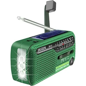 DE13 Crank Güneş Radyosu - Degen DE13 Fm Sw Alıcı Krank Dinamo Radyo Cep Telefonu Şarj Aleti