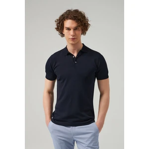 D'S Damat Slim Fit Lacivert Düz Örgü T-Shirt 2HF069421001M
