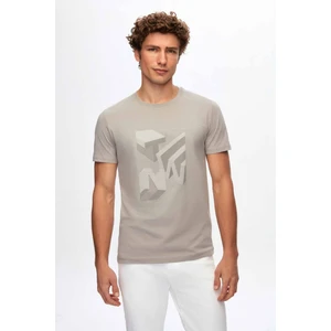 Twn Slim Fit Gri Baskılı T-Shirt 2EC1454760050