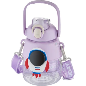 Silikon Pipetli 1250 ml Büyük Boy Askılı ve Kulplu Su Matarası Çıkartma