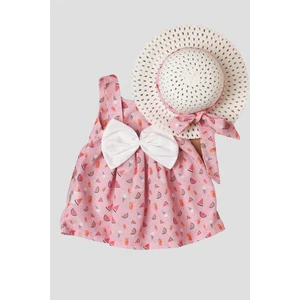 Kidexs Baby Kız Bebek Elbise Şapkalı Takım