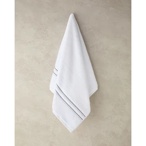 English Home Chic Stripe Pamuklu Nakışlı Yüz Havlusu Beyaz