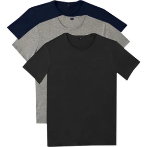 Fabio Cassani Classics Erkek Regular Fit Bisiklet Yaka Kısa Kol Tişört 3'lü