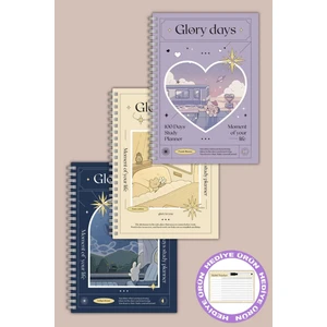 Glory Days 3'lü Ders, Sınav, Okul Planlayıcı (14X21 cm 100'ER Sayfa) Defter