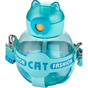 Pipetli 720 ml Boyun Askılı Çocuk Su Matarası Cat