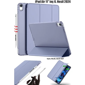 TEKNETSTORE iPad Air 6 11 İnç M2 Çip 2024 Uyumlu Tablet Kılıfı İnce Tasarım Smart Cover Standlı Akıllı Kapak