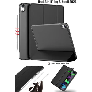 iPad Air 6 11 İnç M2 Çip 2024 Uyumlu Tablet Kılıfı İnce Tasarım Smart Cover Standlı Akıllı Kapak