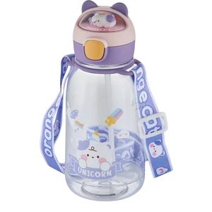 Pipetli 760 ML Boyun Askılı Çocuk Su Matarası 3D Hayvan Figürlü-FFVGN2021-760ML