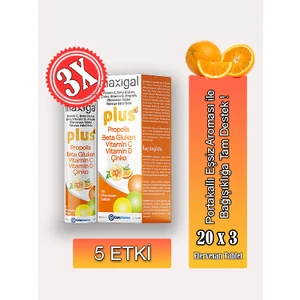 Vitamin C, Beta Glukan, Çinko, Vitamin D, Propolis Efervesan Tablet Takviye Edici Gıda 3 Adet
