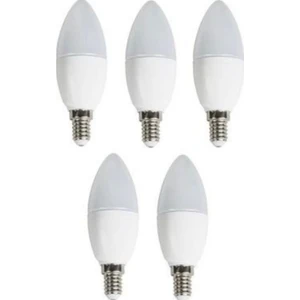 Msv Teknoloji 220 Volt 7 Watt 3000K Günışığı Buji Mum Avize LED Ampülü E14 Duy 5 Adet