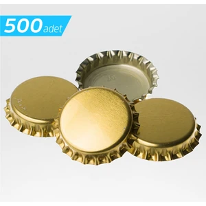 Soda Gazoz Şişe Kapağı - Gold / Gümüş Renkli Taç Metal Teneke Kapak 500 Adet