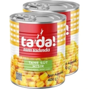 Haşlanmış Tane Süt Mısır Konservesi 400 gr (2 Adet)