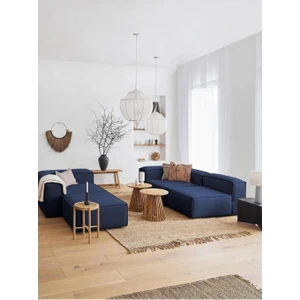 Edsy Home Mira Relax 4 Modül Köşe Koltuk (Lacivert ) Keten Kumaş