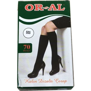 & Oral Diz Altı 70 Den Kalın 6 Çift Siyah Renk Çorap