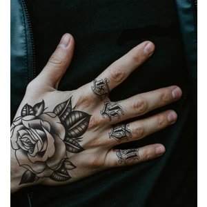 BP Tattoo Büyük Boy Siyah Gül Dövme