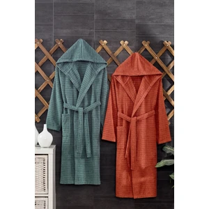 Quina 2Li Kapüşonlu Oversize Bornoz Seti