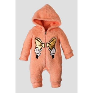 Kidexs Baby Kışlık Tatlı Peluş Pamuklu Bebek Welsoft Kapüşonlu Tulum