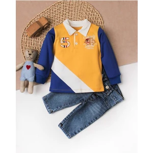 Chicsy Baby Erkek Bebek Pamuklu Polo Takım Pantolon Üst Ikili Takım Düğün Doğum Günü Nişan Nikah Bayram