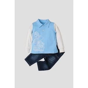 Erkek Bebek Polo Takım Kot Pantolon Üst İkili Takım