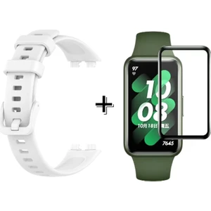 Huawei Band 8 ile Uyumlu Silikon Kordon Kayış + Ekran Koruma Filmi - FC541