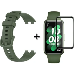 Huawei Band 8 ile Uyumlu Silikon Kordon Kayış + Ekran Koruma Filmi - FC541